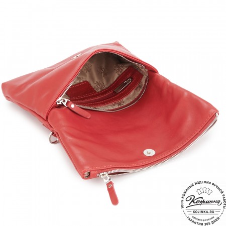 Кожаный клатч "Молли" (красный)